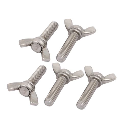 M8x30mm 304 Stainless Steel Wing Bolt Butterfly Screw Fastener Silver