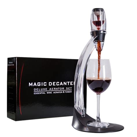 เครื่องเติมอากาศไวน์พร้อมขาตั้งบาร์ชุด098834 Magic Decanter Deluxe Aerator Set Essential Wine