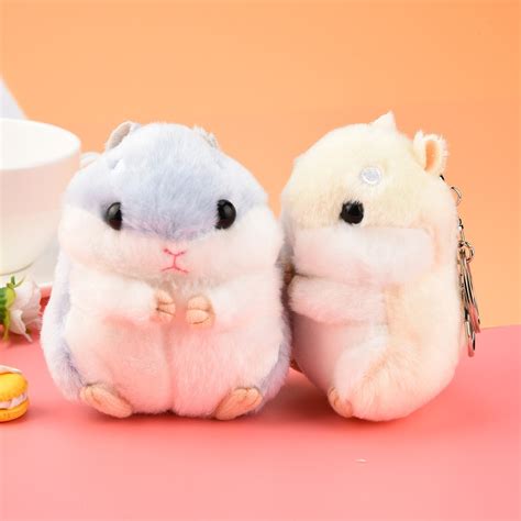 Muqgew Cute Small Hamster Mouse Pet Plush Toy Doll Keychain Pendant