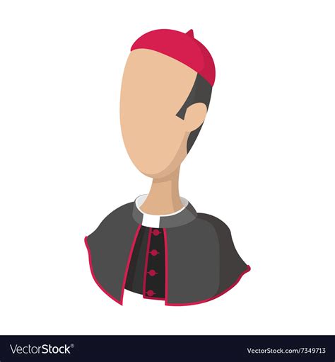 Cardinal Catholic Priest Cartoon Icon Royalty Free Vector