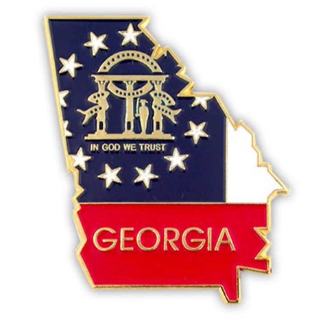 Pinmart State Shape Of Georgia And Georgia Flag Lapel Pin 1 14