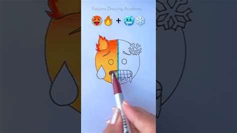 Hot🔥 Cold ️ Emoji Mixing Satisfying Art Creativeart Satisfying Youtube