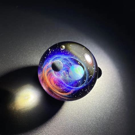 Galaxy Glass Pendant Universe Galaxy Marble Pendant Space Glass