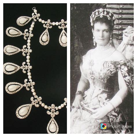 The Romanovs Jewelry ~ Left Necklace With Pearls And 15 Diamond