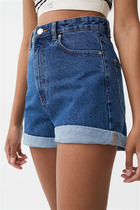 Pull And Bear Denim Shorts With Turn Up Hems Ecologically Grown