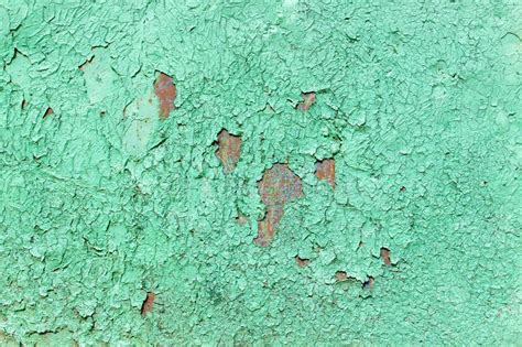 Pattern Of Old Painted Metal Surface Rusty Metal Peeling Paint Green