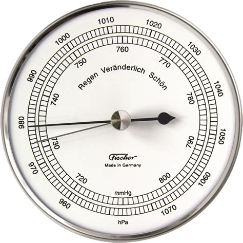 Fischer Barometer In Stainless Steel Case Multi Colour One Size