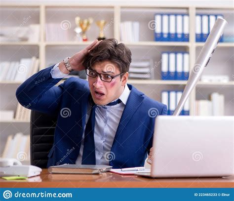 Angry Aggressive Businessman In The Office Stock Image Image Of