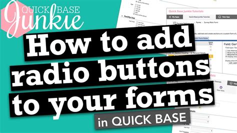 How To Add Radio Buttons To Your Forms In Quickbase Youtube