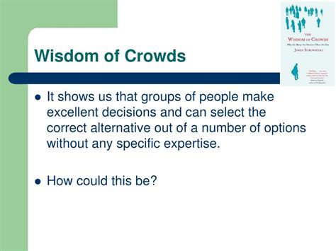 Ppt The Wisdom Of Crowds Powerpoint Presentation Free Download Id