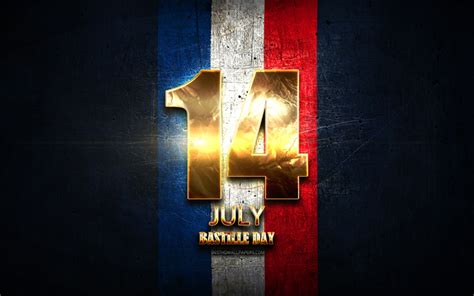 Download Wallpapers Bastille Day July 14 Golden Signs French