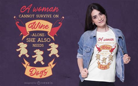 Dogs Wine Love T Shirt Design Vector Download