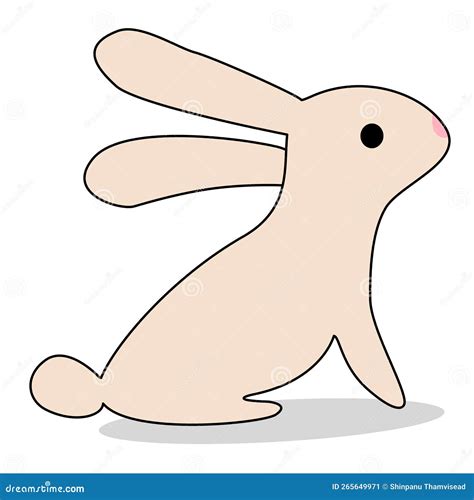 Cute Happy Rabbit Cartoon Isolated On White Background Stock