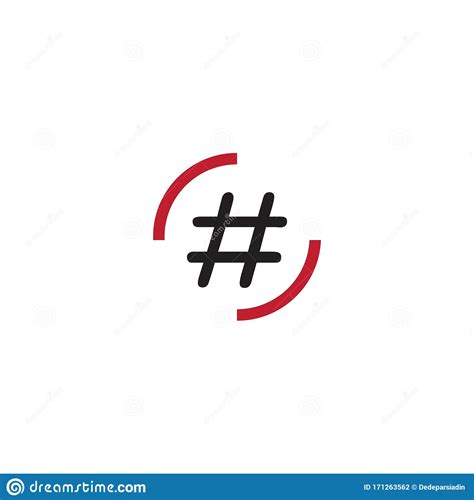 Hashtag Symbol Logo Icon Design Template Elements Stock Vector ...