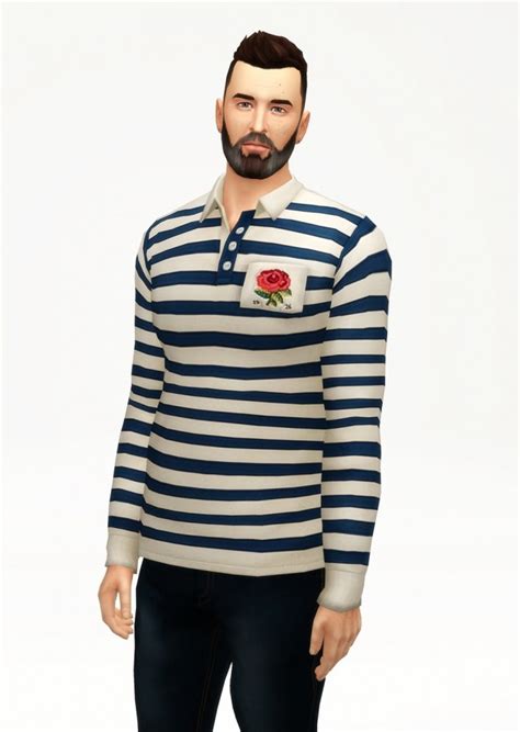 Striped Appliqued Cotton Jersey Polo Shirt At Rusty Nail Sims 4 Updates