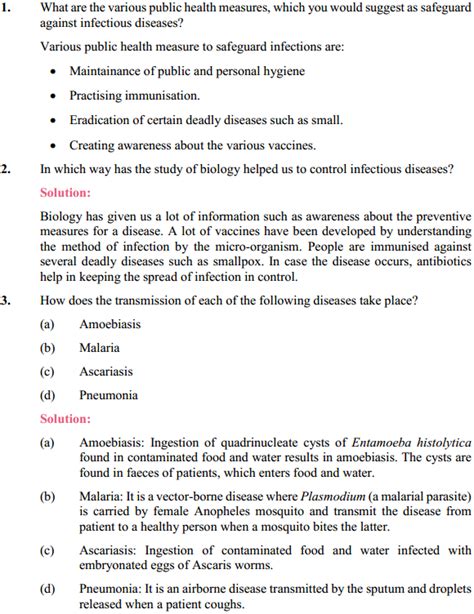 Hbse 12th Class Biology Solutions Chapter 8 Human Health And Diseases