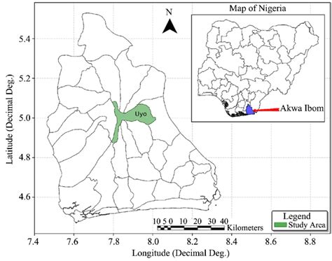 Map Of Nigeria Showing Uyo In Akwa Ibom State 50 Download