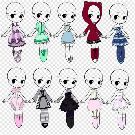 Ropa Traje Chibi Dibujo Vestido Chibi Alfiler Chibi Dibujos