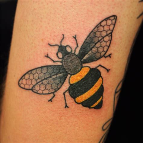 Bold Bee With Geometric Pattern Tattoo By Chris Jones Tattooer Done At