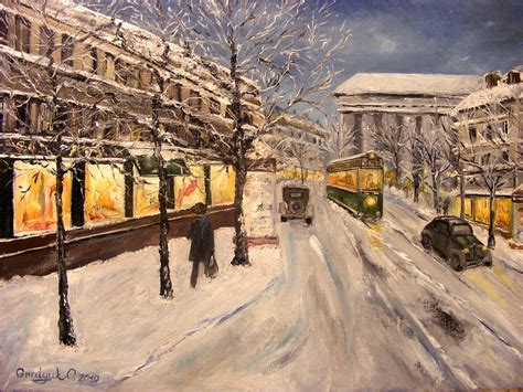 Winter In Paris Painting By Oksana Gnatyuk