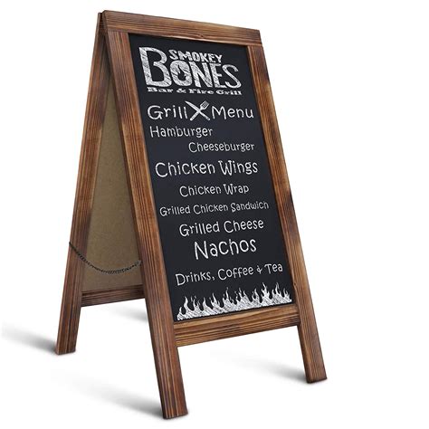 Restaurant Display Wood Stand Advertising Foldable Chalkboard Easel