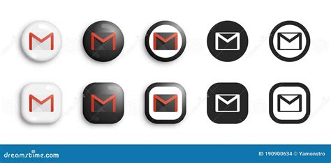 Gmail Modern 3d And Flat Icons Set Vector Editorial Stock Image