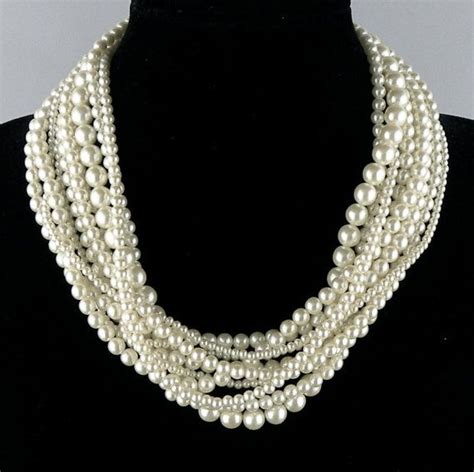 Carolee Pearls Multi Strand Costume Jewelry Etsy Pearls Jewelry