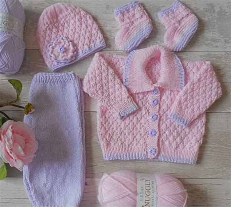 Rebecca Baby Girl Knitting Pattern In 0 3m Katy G Knitting Designs
