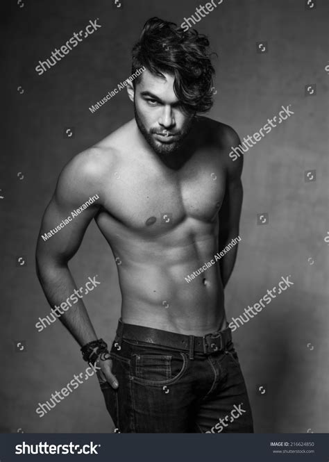Sexy Fashion Man Model Top Naked Stock Photo 216624850 Shutterstock