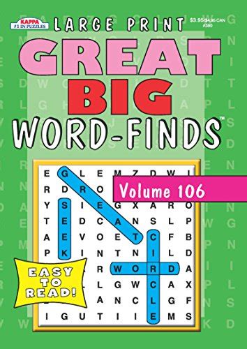 Pdf⋙ Great Big Word Finds Puzzle Book Word Search Volume 106 By Kappa