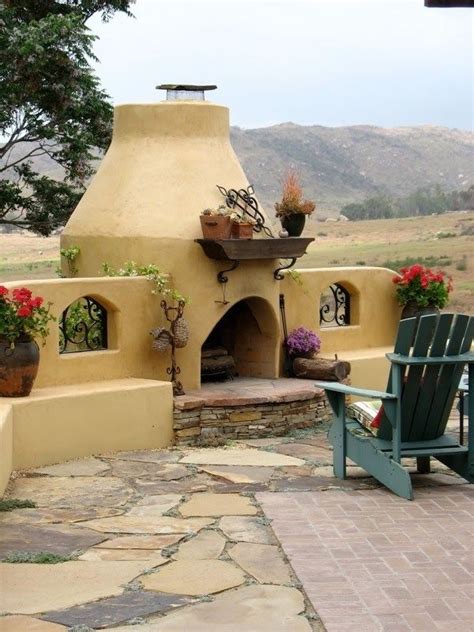 Adobe Outdoor Fireplace Southwestern Fireplace Designs By Shellene San