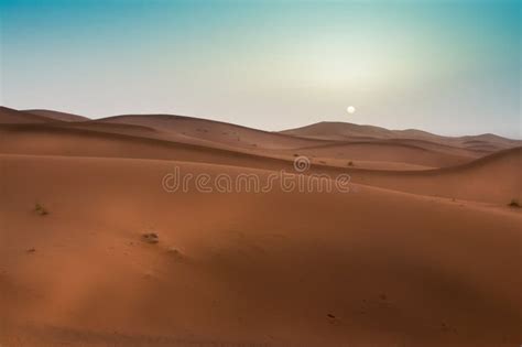 Beautiful Sunrise In The Moroccan Sahara Desert North Africa Stock