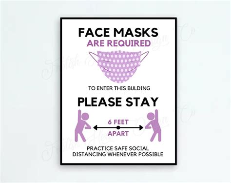 Printable Face Mask Sign Face Masks Are Required Business Sign Mask