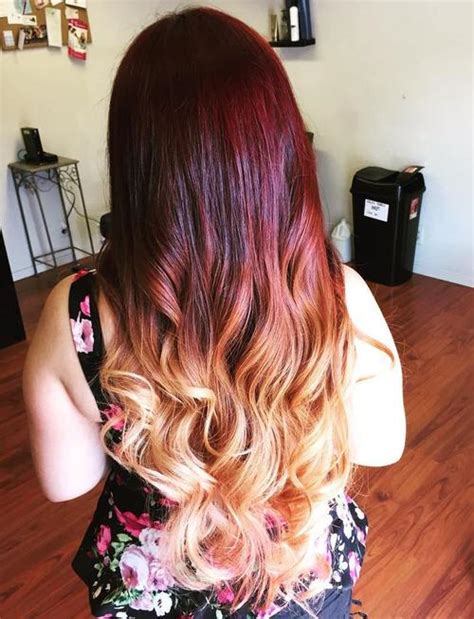 Ombre Hair Red To Blonde