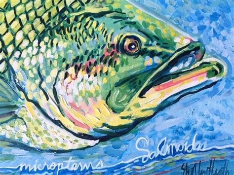 Acrylic Painting Largemouth Bass 16 X 20 Canvas Etsy