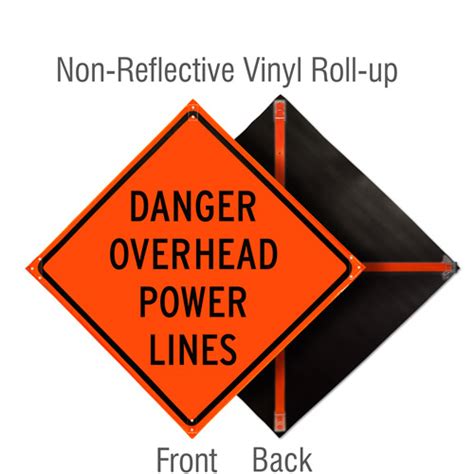 Danger Overhead Power Lines Roll Up Sign X4734 By