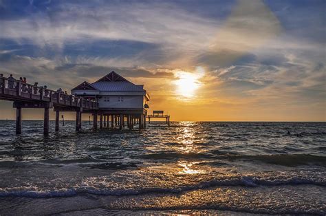 Clearwater Beach Pier 60 Sunset Photograph By Bill Cannon Pixels