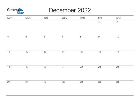 December 2022 Calendar Pdf Word Excel