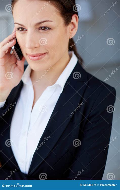 Woman Calling Stock Photo Image Of Business Brunette 58736874