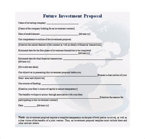 investment proposal templates  ms word  google docs