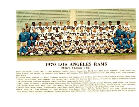 1970 Los Angeles Rams 8x10 Team Photo Gabriel Olsen Football Nfl Hof