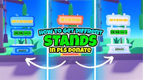 how to get different stands in pls donate roblox youtube