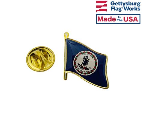 Virginia State Flag Lapel Pin Made In The Usa Etsy