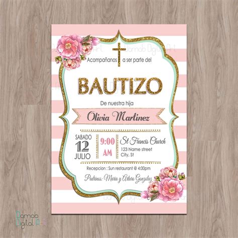 Tarjeta De Invitacion De Bautizo En Word Para Editar E Imprimir Images