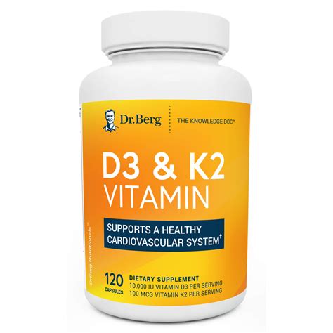 Dr. Berg's D3 & K2 Vitamin - D3K2 Supplement w/ Purified Bile Salts