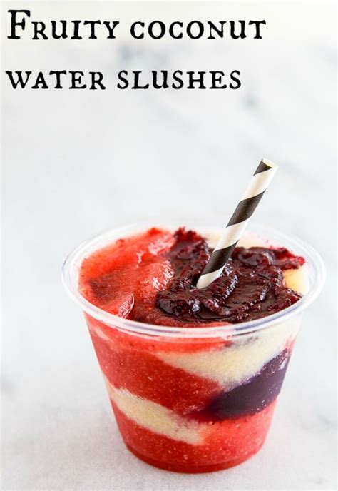 Coconut water, jalapeño pepper, fresh lemon juice, seedless watermelon and 6 more. Fruity coconut water slushies..just two ingredients and so healthy! | Coconut recipes, Yummy ...
