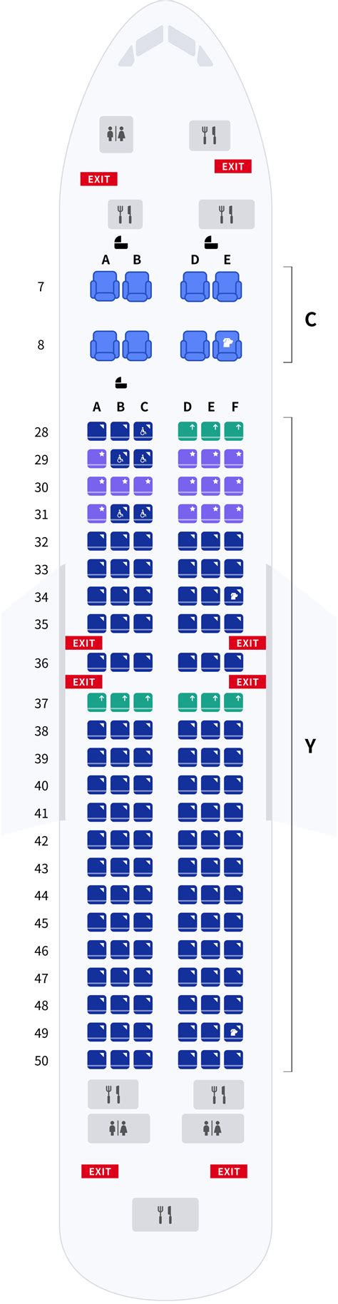 Boeing 737 800 United Airlines Seat Map