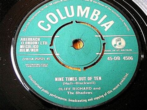 Cliff Richard Nine Times Out Of Ten 7 Vinyl Ex Ebay