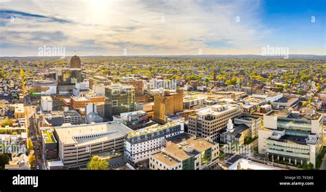 Aerial Panorama Of Allentown Pennsylvania Skyline Stock Photo Alamy