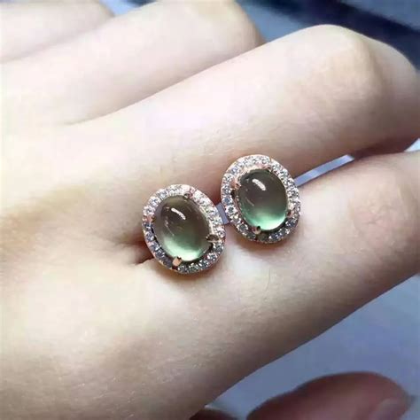Natural Prehnite Stone Stud Earrings S Silver Natural Gemstone